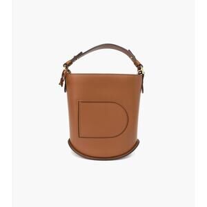 DELVAUX Mini Brown Leather Faux Fur Bucket Bag C-A28244
